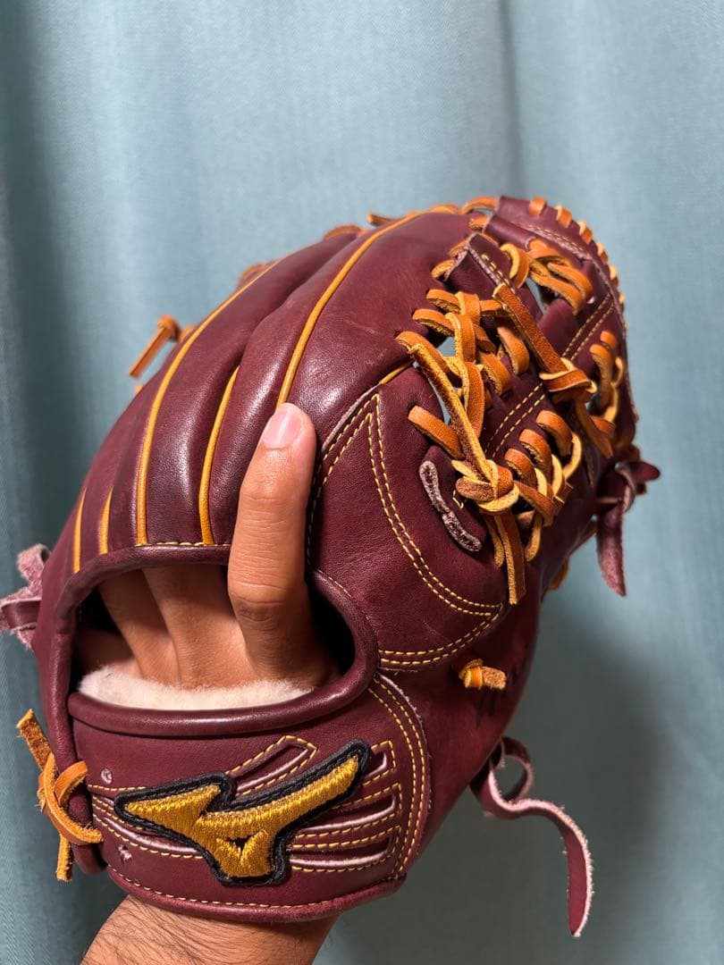 Mizuno Pro 軟式グローブ ワインレッド