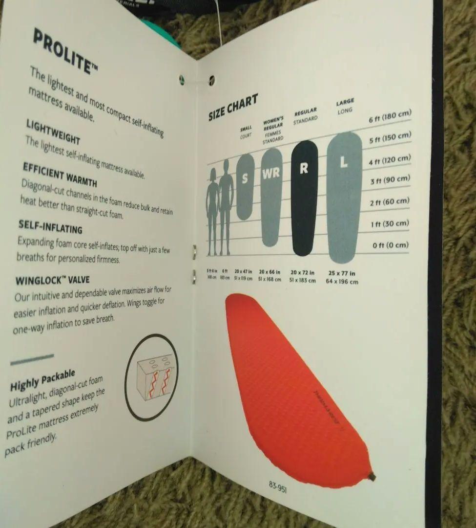 THERMAREST PROLITE　スリーピングパッド