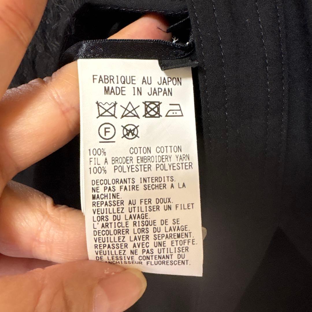 Y's ブラック 刺繍入り長袖シャツ　 サイズ2