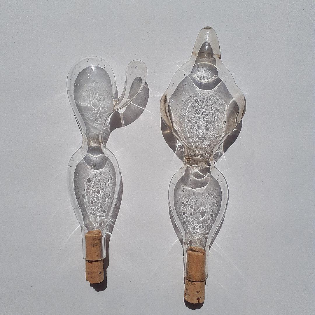 ゴム風船型R　アンティーク硝子　吹きガラス　レトロ雑貨　とろとろガラス