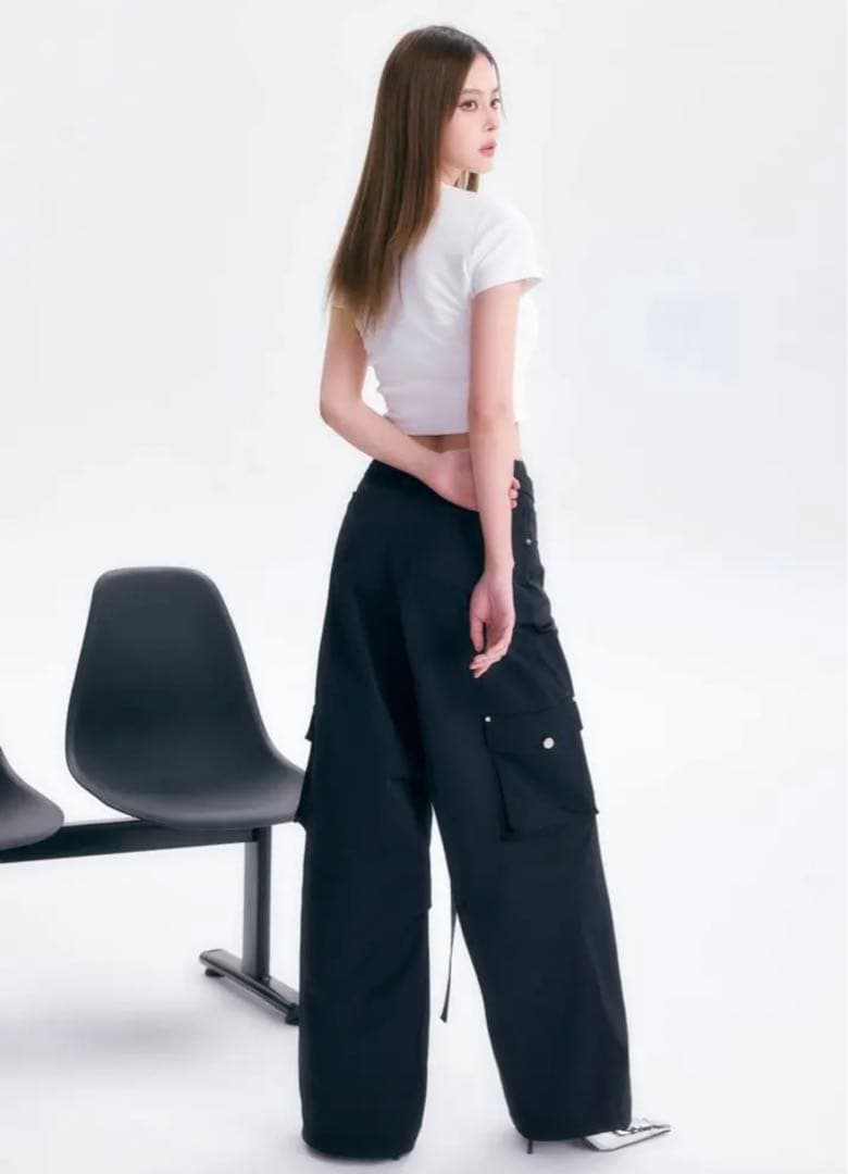 パンツ andwang string tuck cargo pants