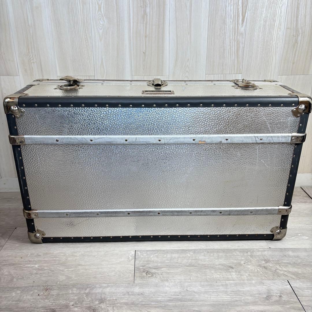 【ヴィンテージ】アルミ大型トランク 船トランク ケース インダストリアル