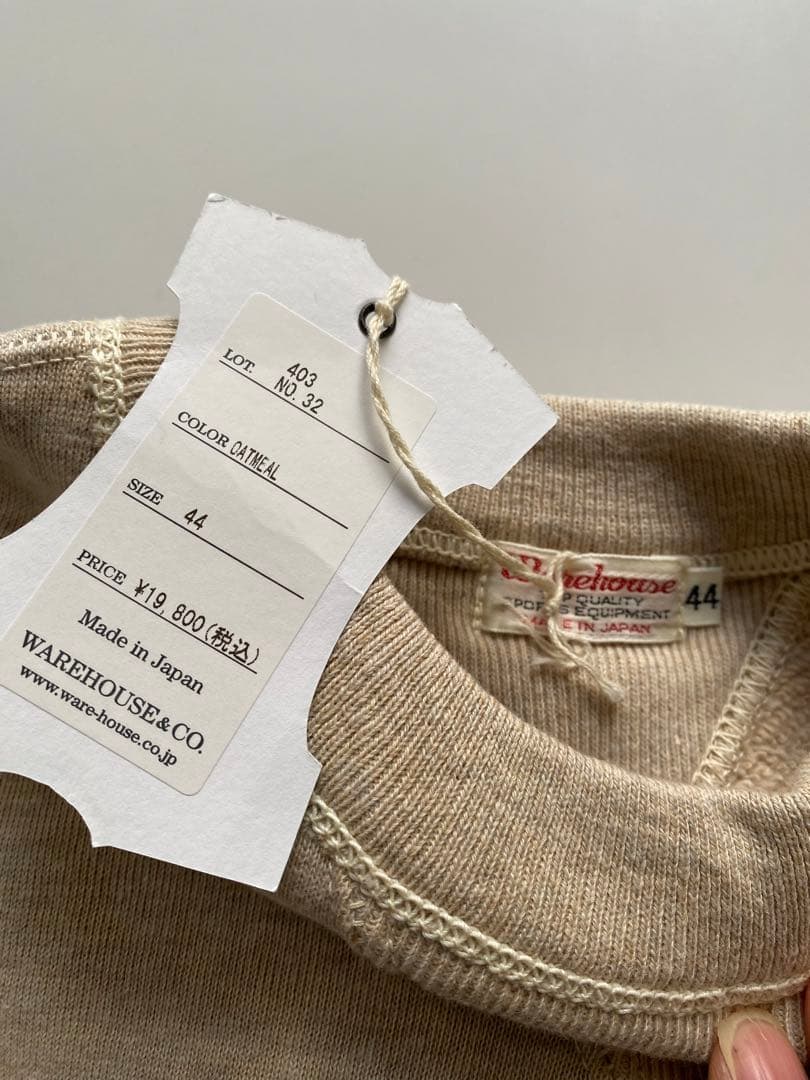 WAREHOUSE スウェット　オートミール　サイズ44