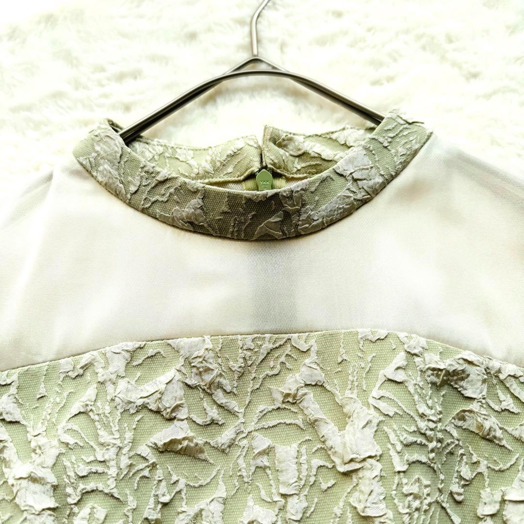 【新品未使用】Rire Fete ふくれジャガードバックリボンドレス ワンピース