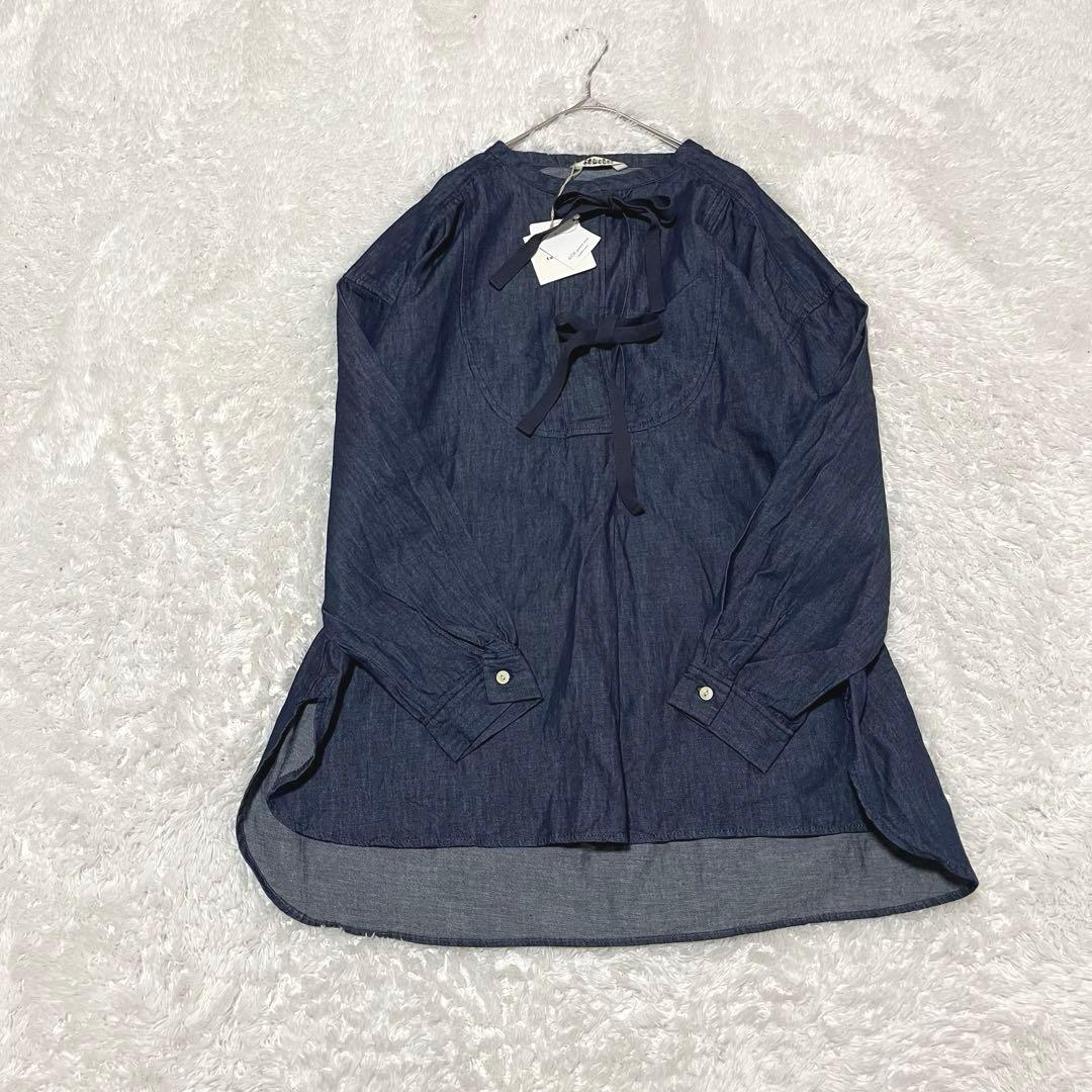 新品タグ付　tumugu ツムグ　インディゴ　オーガニック　ロングプルオーバー