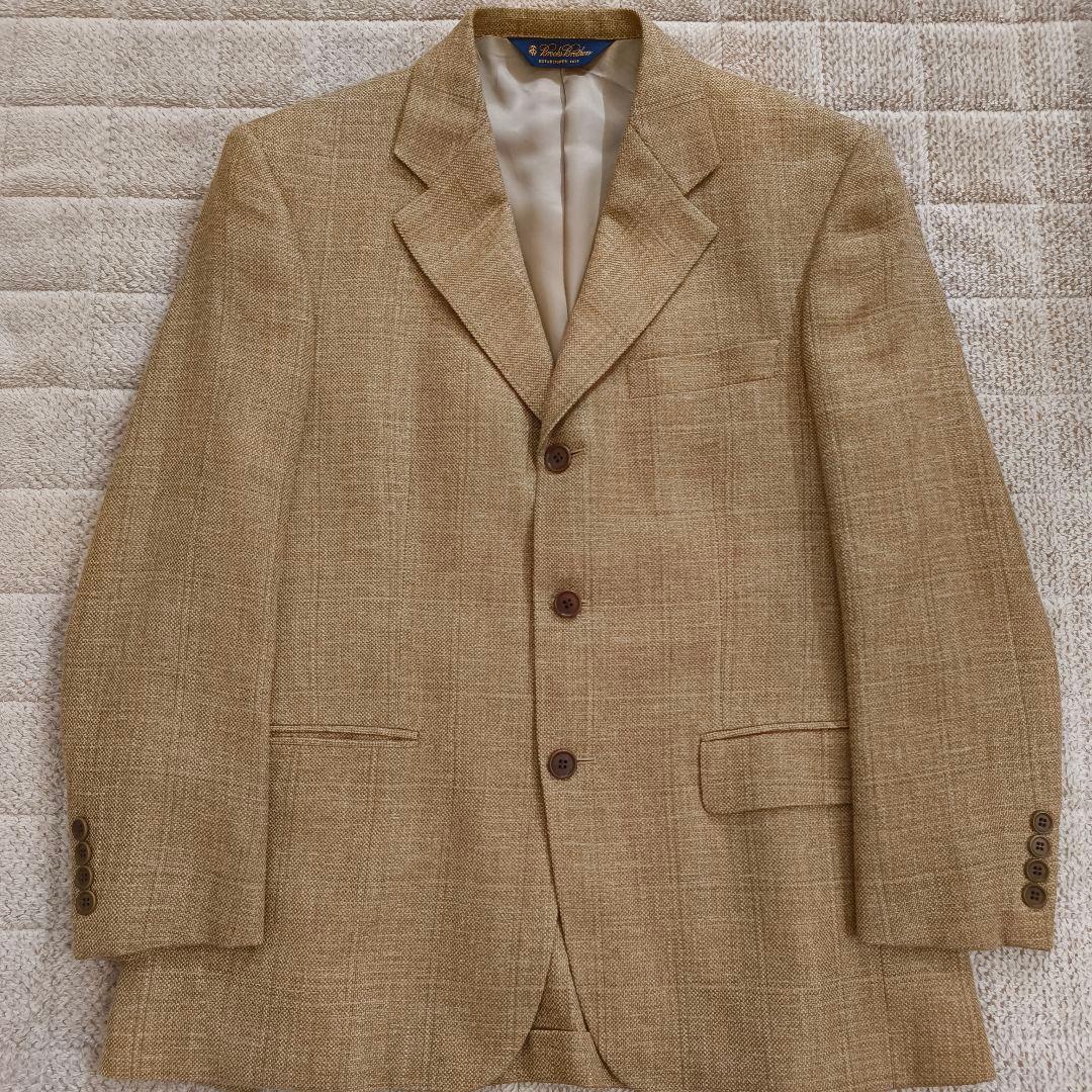 美品 ブルックスブラザーズ テーラード 三者混 シルク・リネン混 37SHT