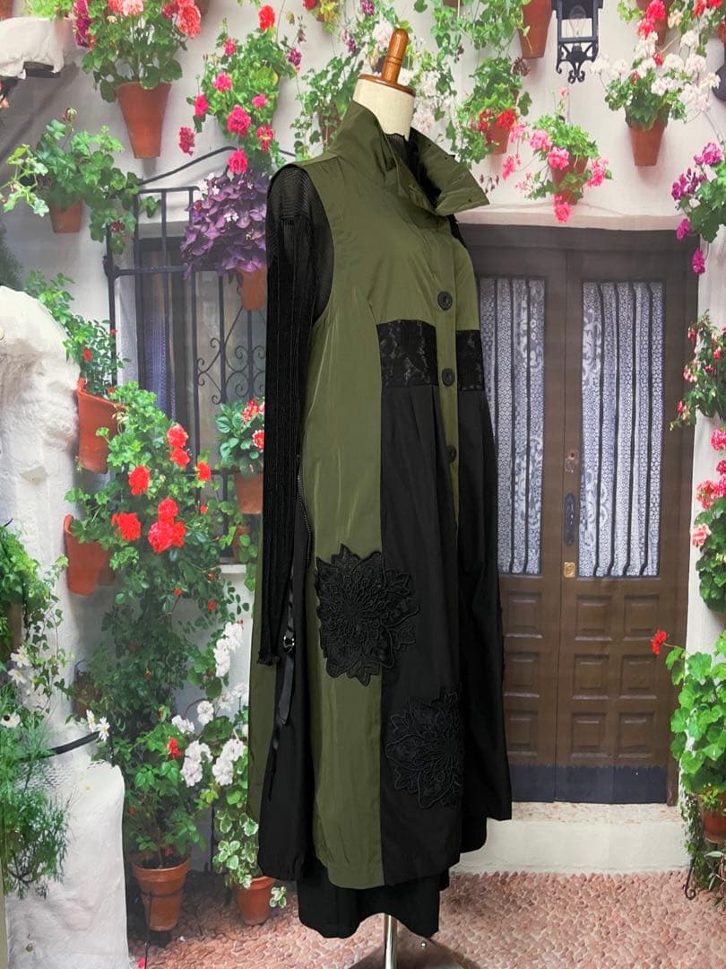 275新品BRILLANTE豪華お花レース付きストレッチロングベスト