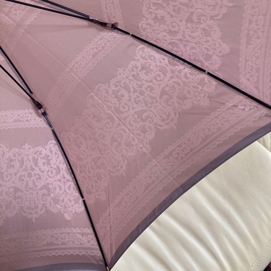 ✨新品未使用✨ランバンコレクション✨ジャガードレース柄✨ピンク色✨手開き長傘✨