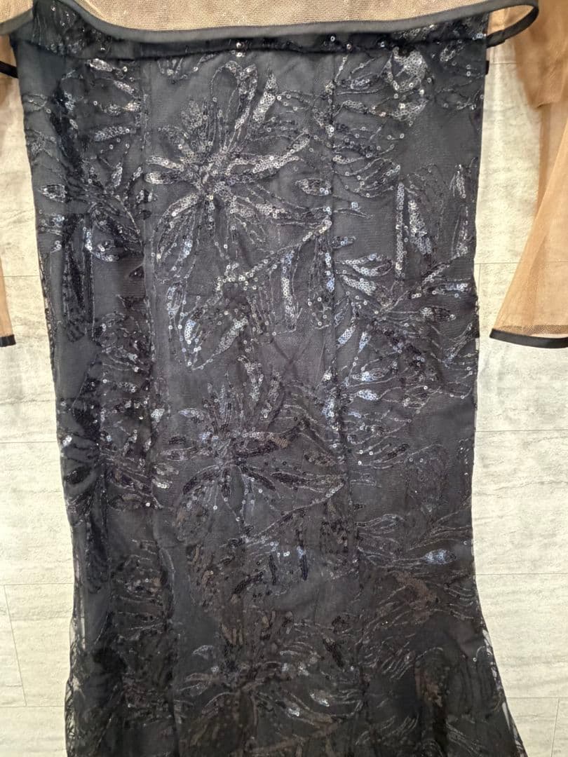 【Leja】エレガント パーティードレス Sサイズ ブラウン/ブラック