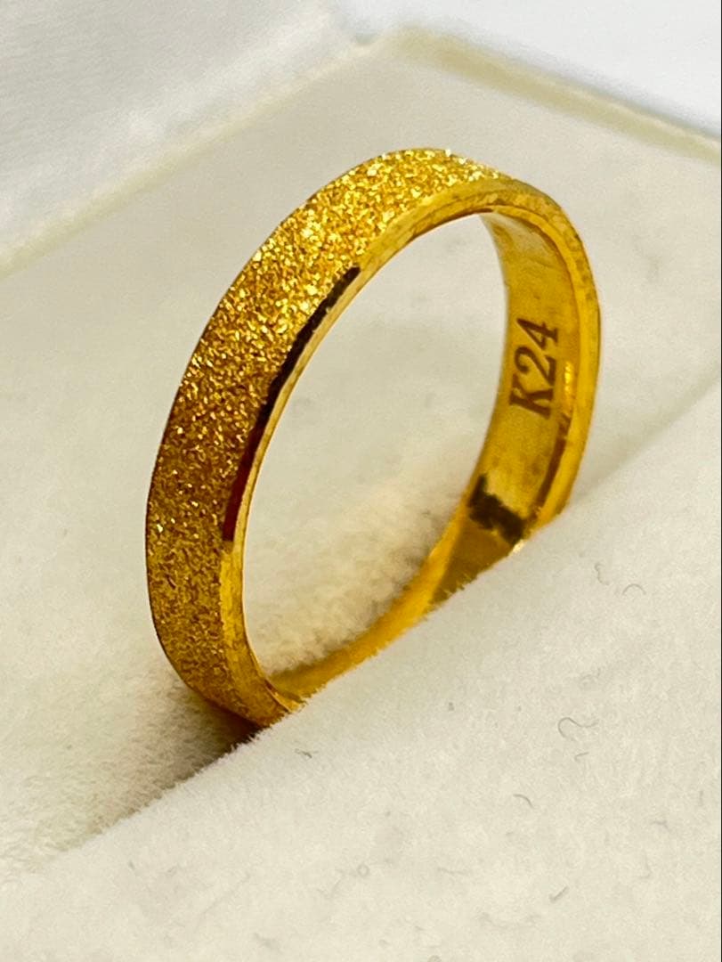 BeaverK24 純金平打ちグロスリング 3.8g刻印あり ハンドメイド