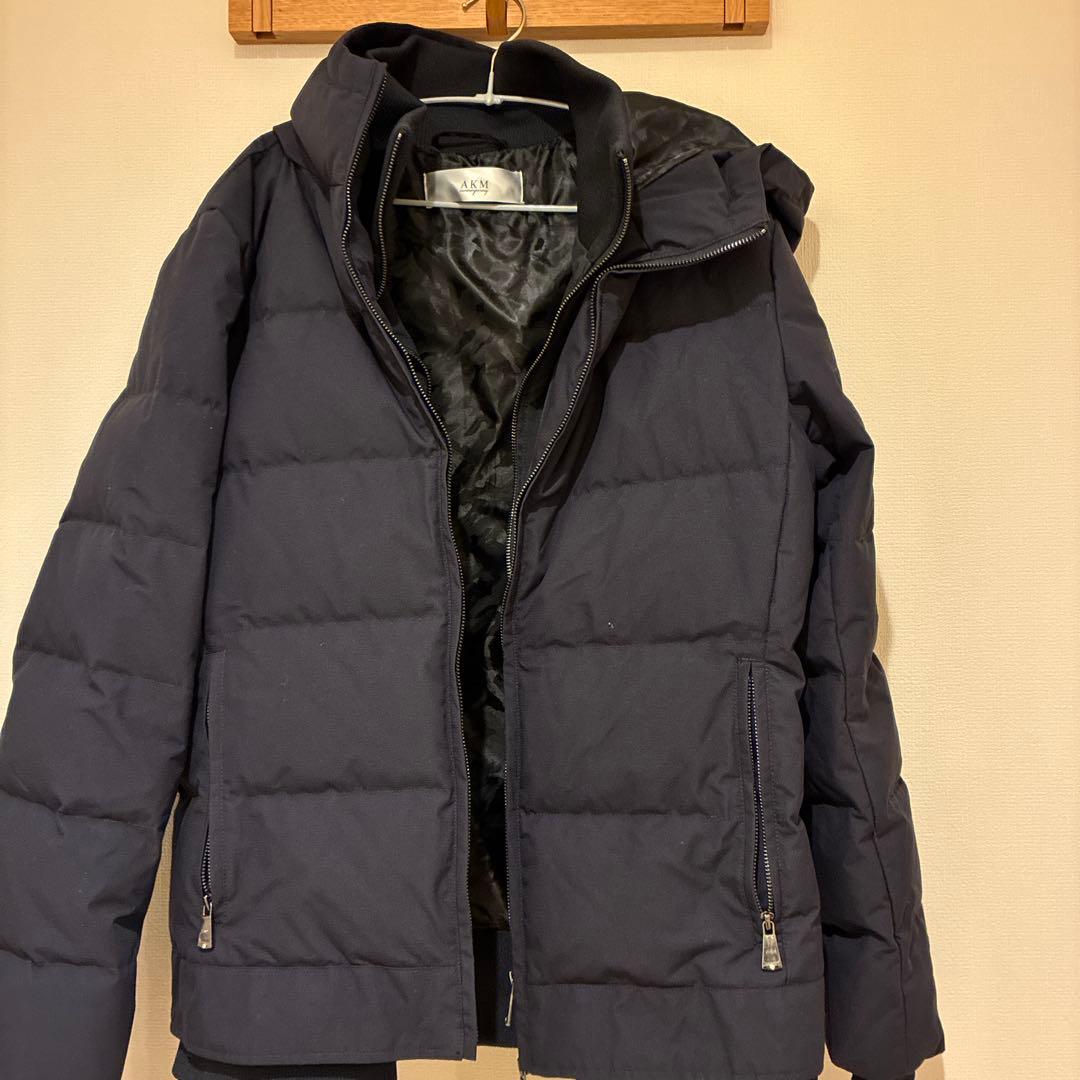 かなざぶろう　　ネイビー フード付き ダウンジャケット