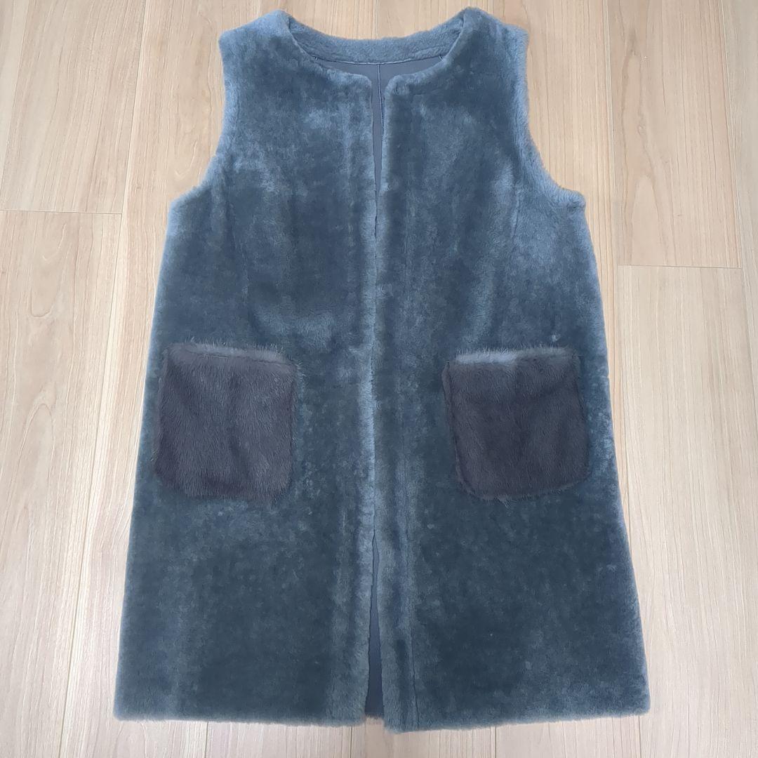 ゼラール　zelal リバーシブルベスト　ムートン　ミンク　毛皮