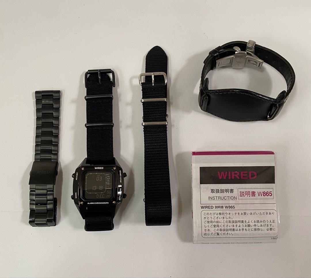 黒x黒　デジボーグ復刻　セイコーWIREDソリディティ　ステンレスベルト