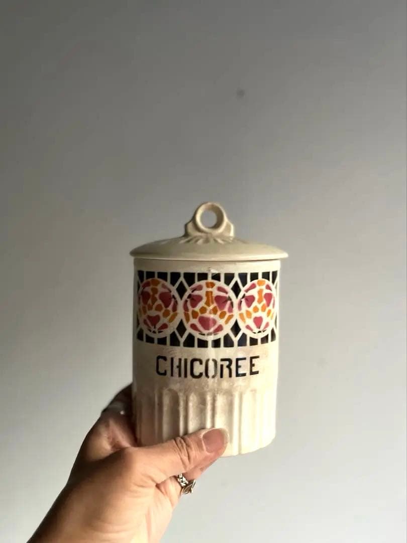 994 フランスアンティーク ステンシル模様のキャニスター セット 蚤の市 パリ