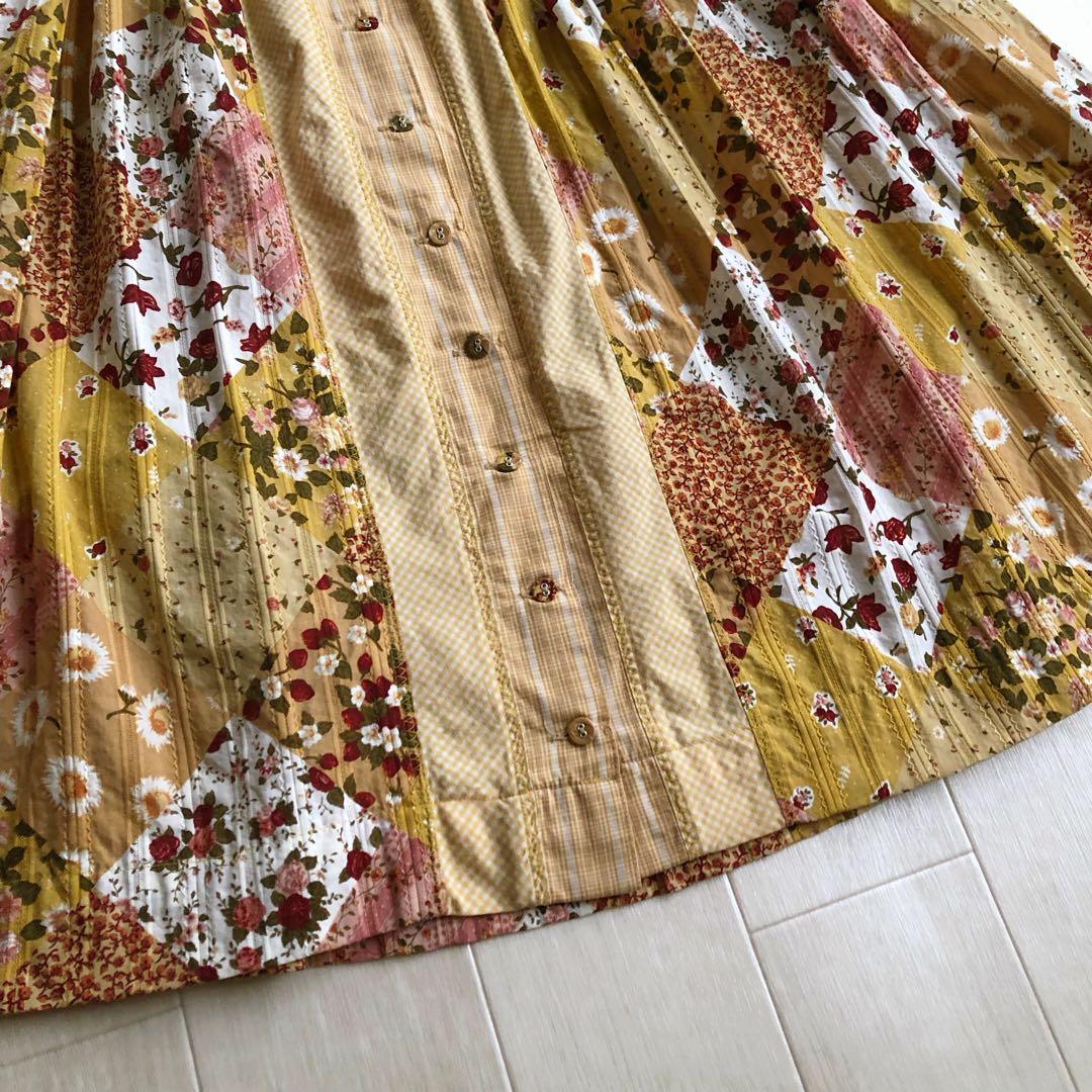 ケティ ketty ピンクハウス風 パッチワーク柄 いちご 花柄 ワンピース