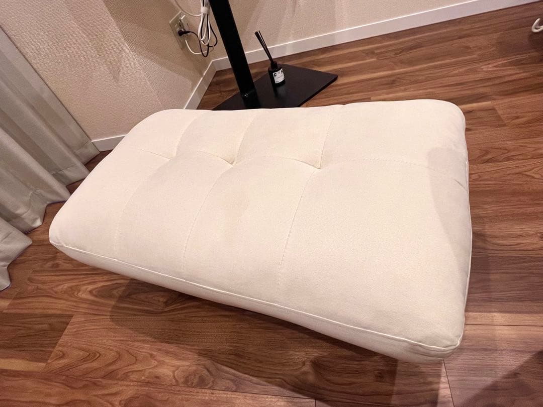 【最終値下げ】家具350 1人掛けソファー　オットマン付き　アイボリー