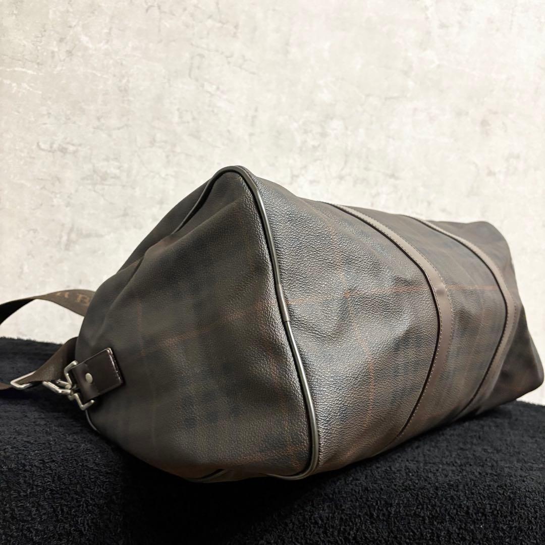 バーバリー ロンドン ボストンバッグ チェック柄 2way ブラウン