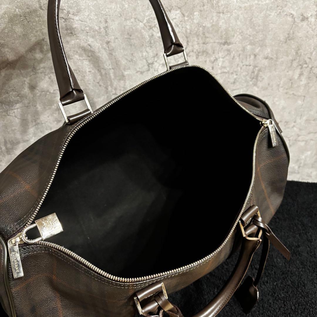 バーバリー ロンドン ボストンバッグ チェック柄 2way ブラウン