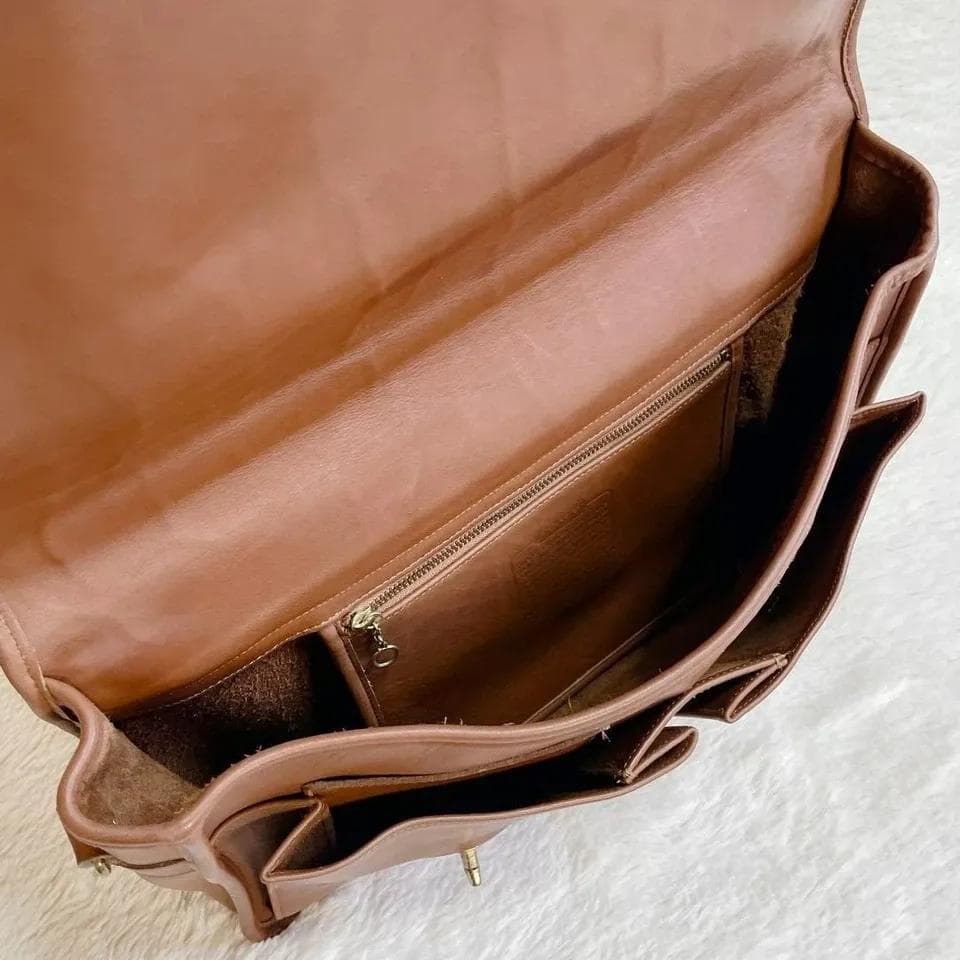 COACH レザー ビジネスバッグ ブラウン 5275 ダブル ターンロック