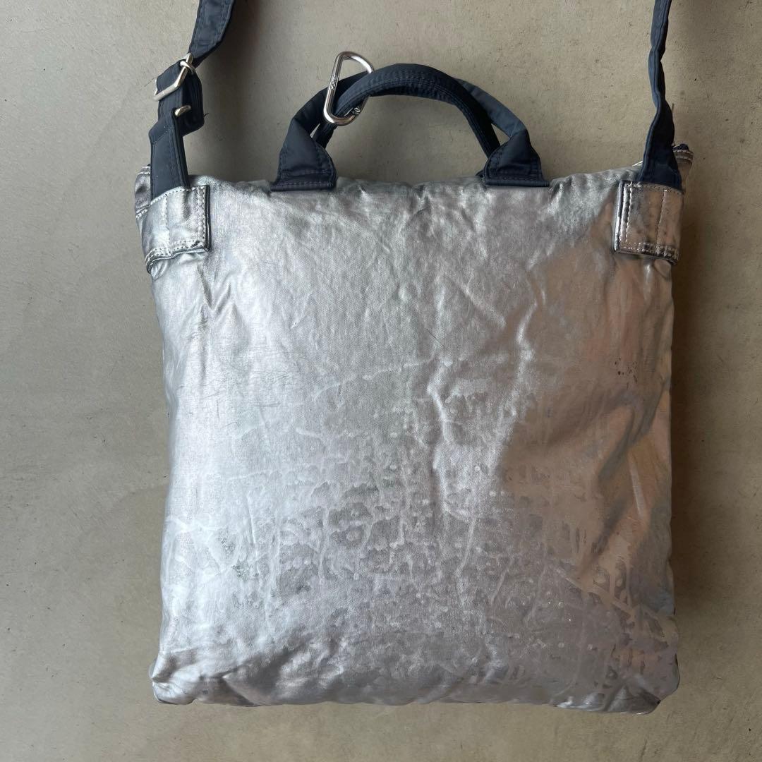 【PORTER×プティローブノアー】シルバー　箔　ヘルメットバッグ　ポーター