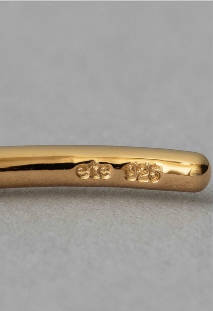 ete ゴールド オブジェ　シン　バングル S 925刻印