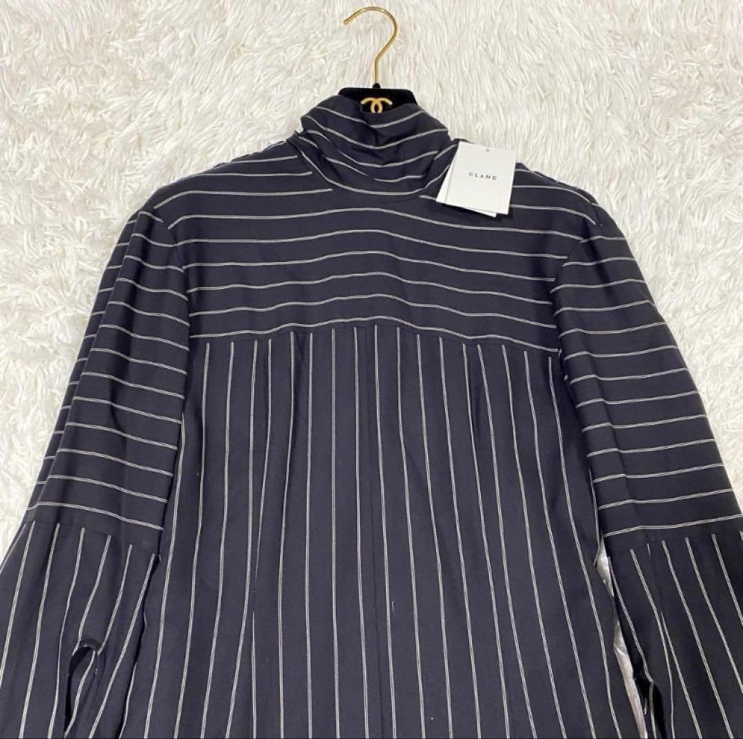 新品✨CLANE ストライプ タイアレンジ フレアワンピース　ロング　マキシ丈