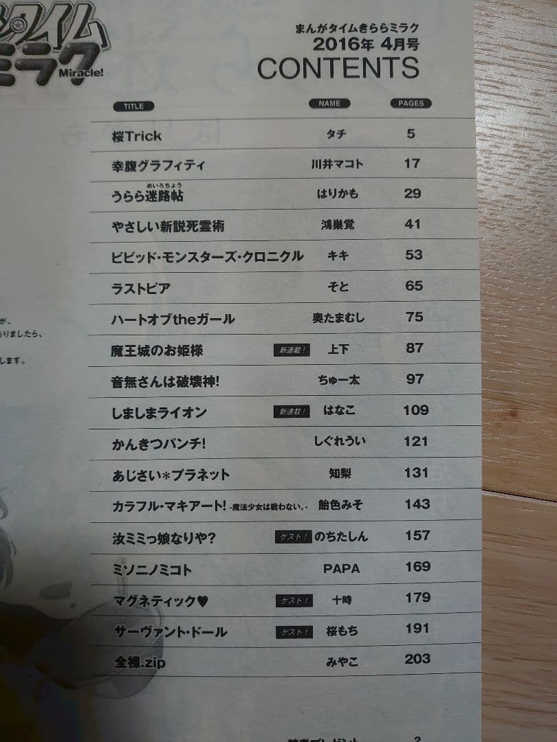 まんがタイムきららミラク 2016年1月号～12月号セット