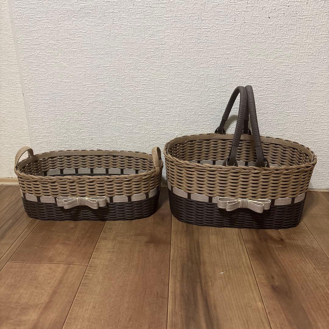 ななみなみページ　エコクラフト　クラフトバンド　かご