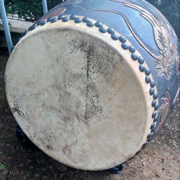和太鼓　龍　彫刻　大型　直径約60cm　大太鼓