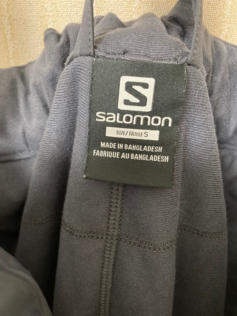 Salomon スキーウェア ネイビー(グレー)/ベージュ 上下S