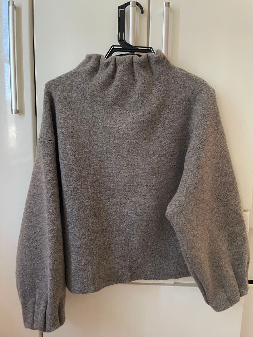 ZARA ニットボンバージャケット チャコールグレー S