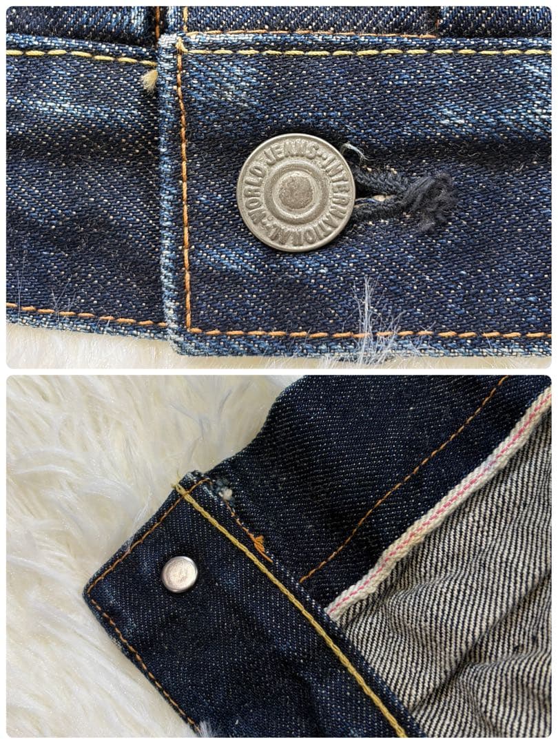 希少XL FOBファクトリー デニムジャケット 2ndタイプ 赤耳 濃紺