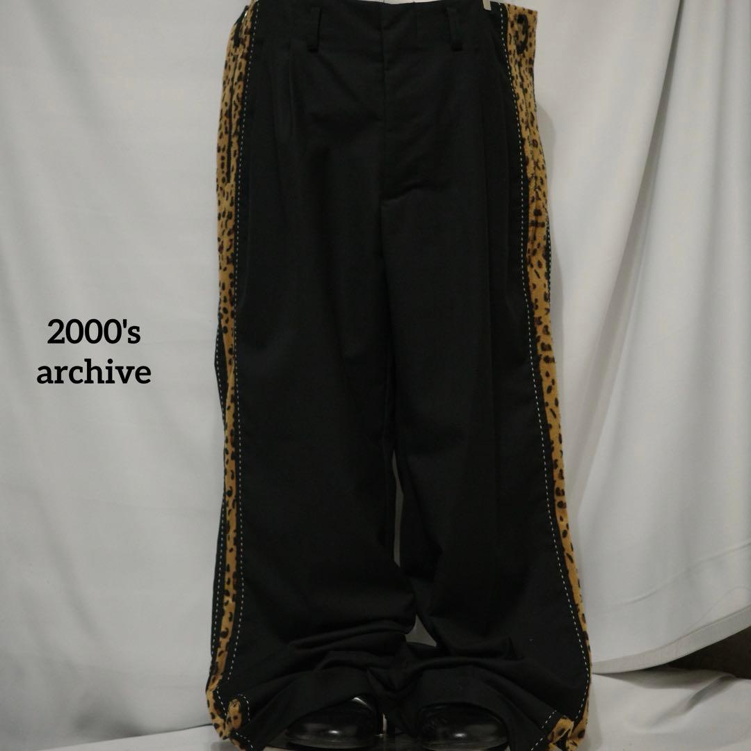 2000's archive side豹柄 buggy slacks y2k