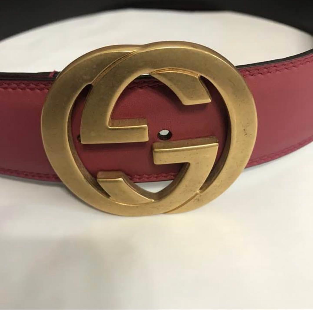 GUCCI ワインレッド レザー ベルト