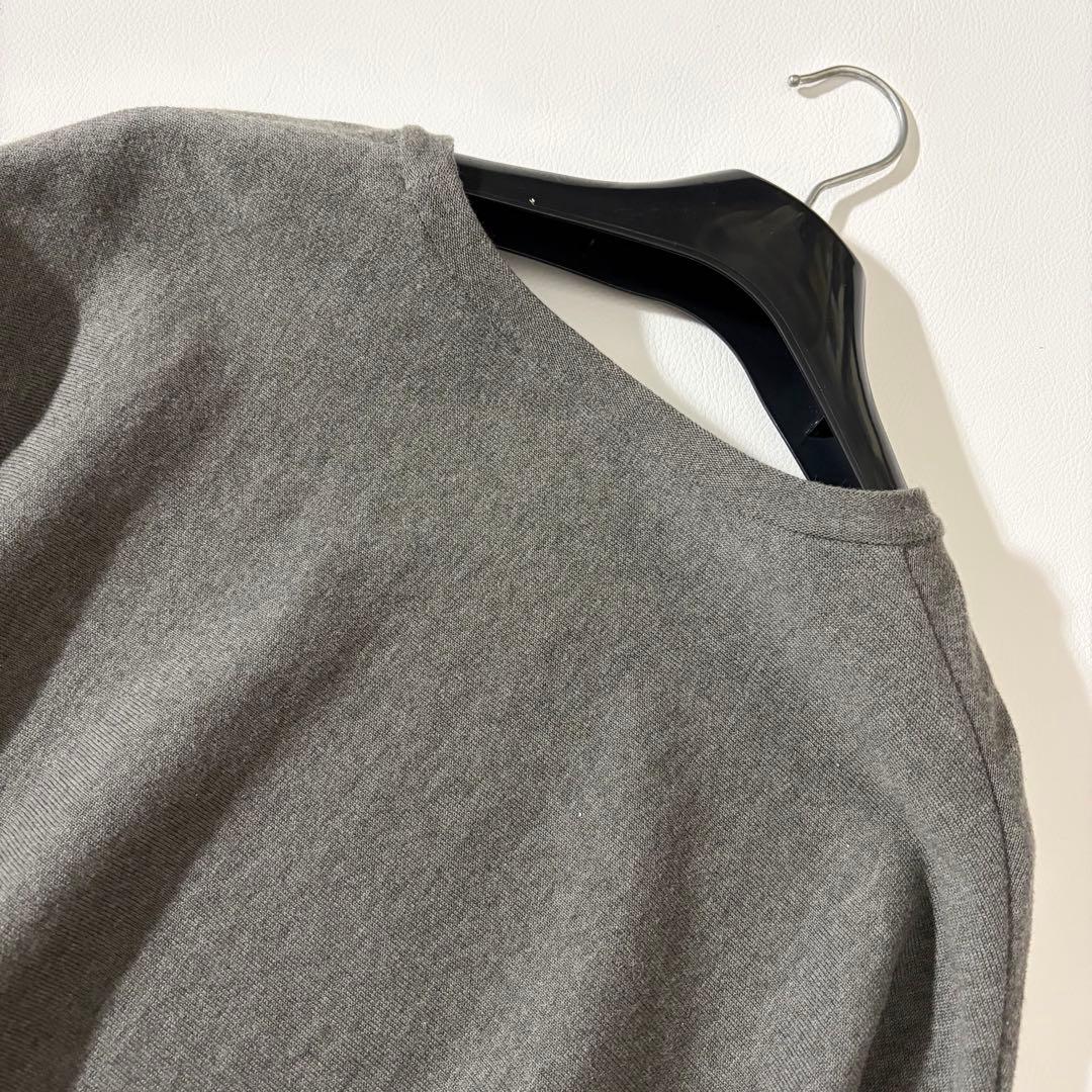 極美品　ビアズリー　コットンビッグニット　洗える　オーバーサイズ　グレー