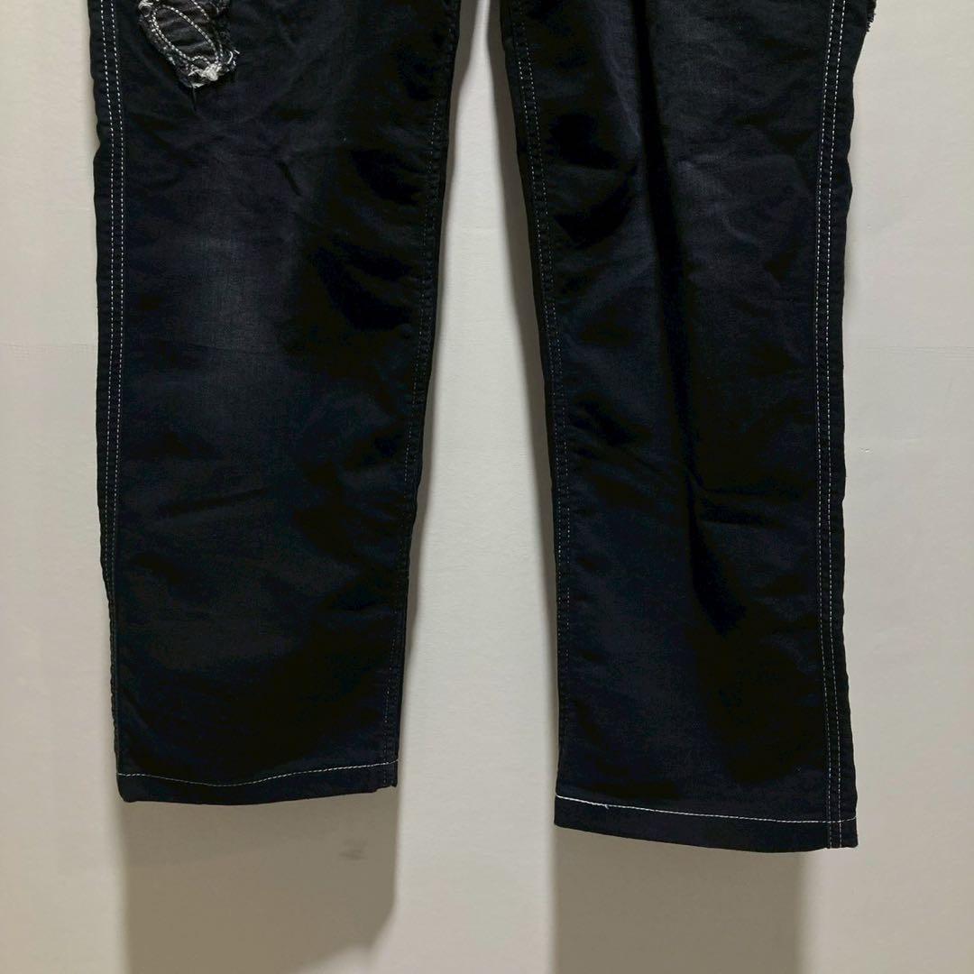 BARNI VARNO パンツ　ブラック　ワイド　太め　L