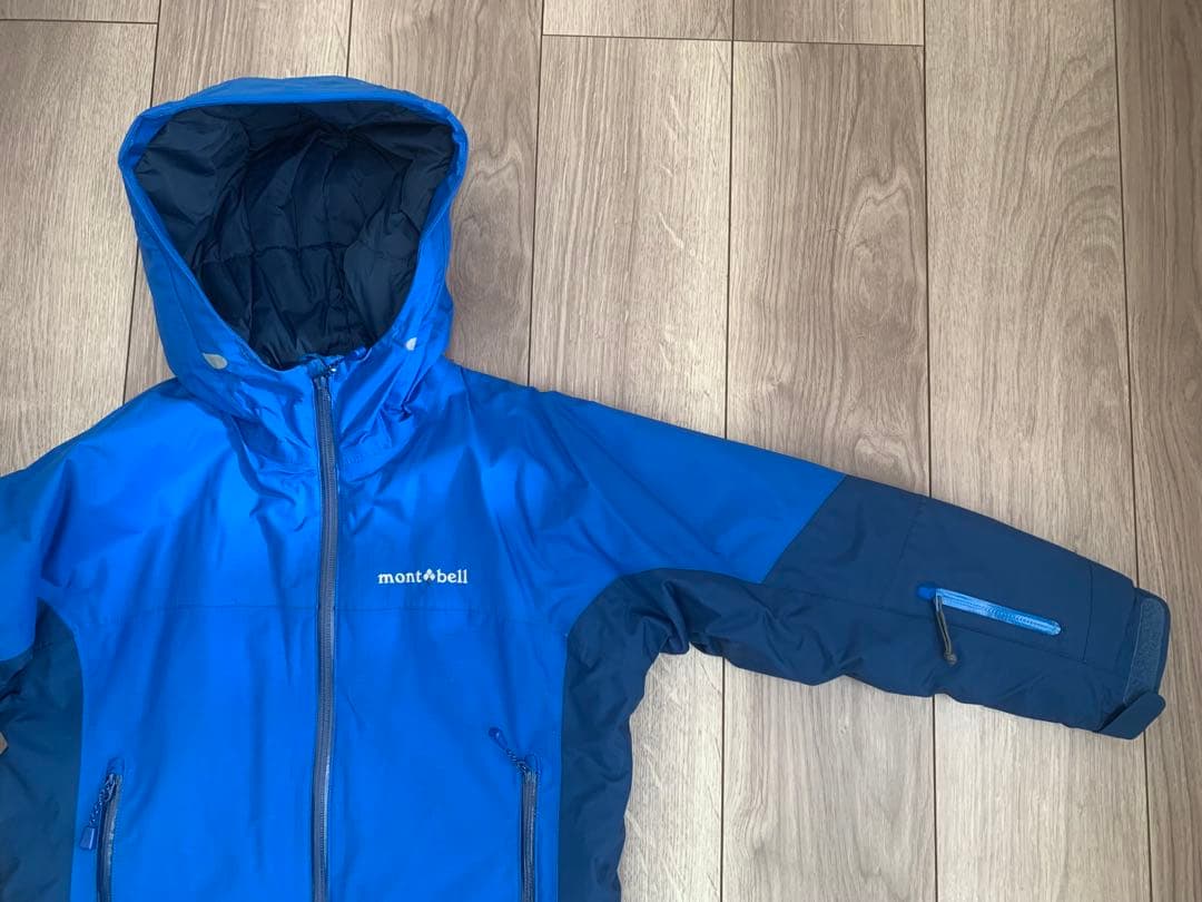 美品 モンベル 子供用 スキーウェア 130パウダーステップパーカー 記名なし