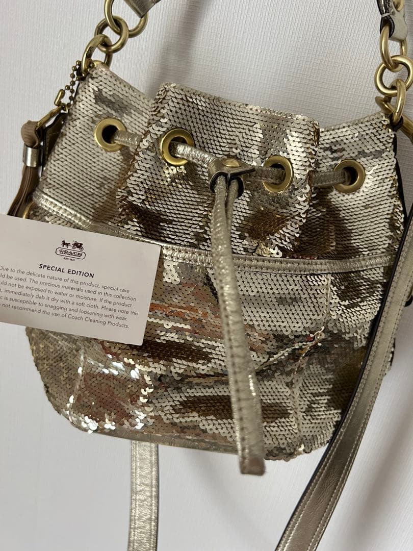 【美品】COACH コーチ スパンコール パーティーショルダーバッグ