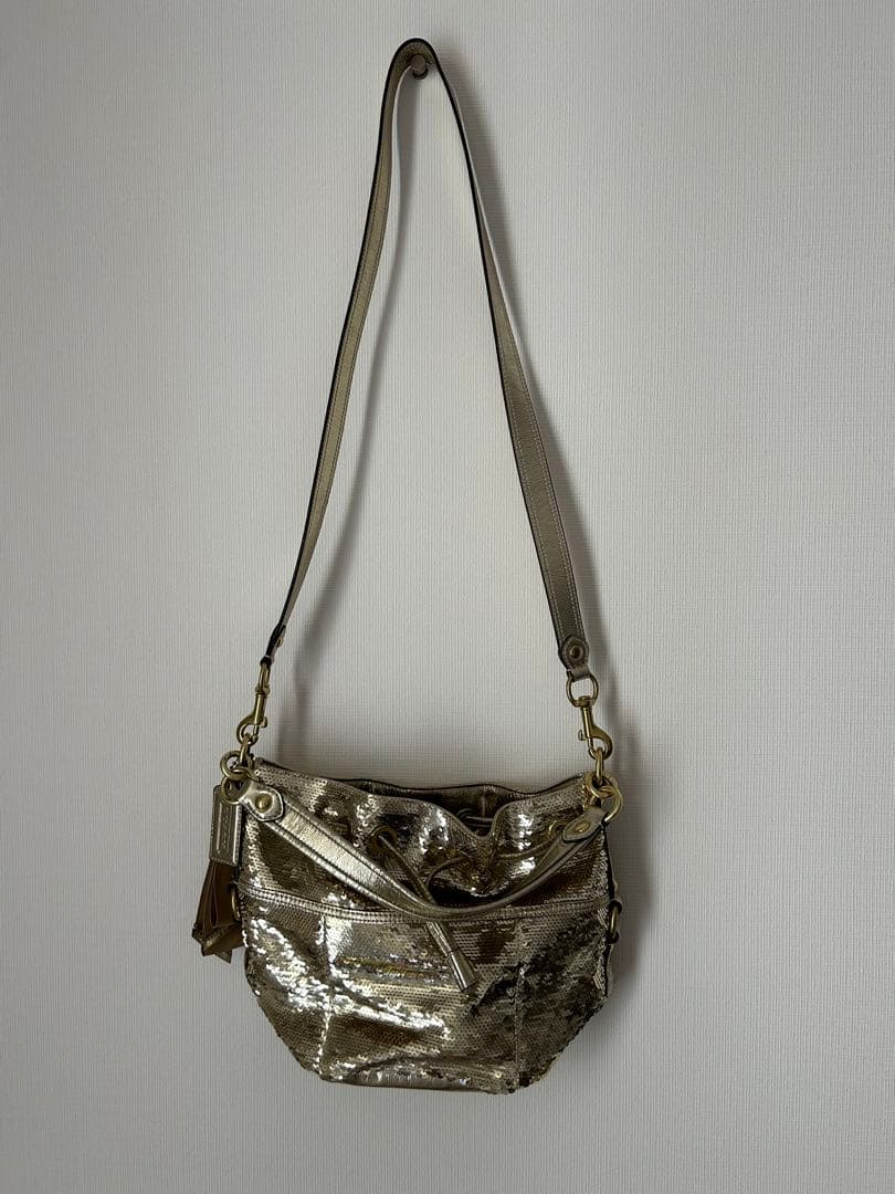 【美品】COACH コーチ スパンコール パーティーショルダーバッグ