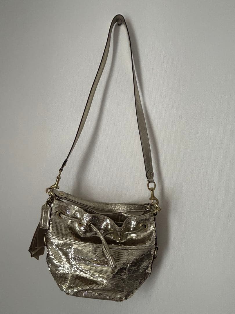 【美品】COACH コーチ スパンコール パーティーショルダーバッグ