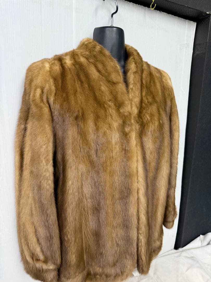美品　SAGA MINKブラウン毛皮ジャケット