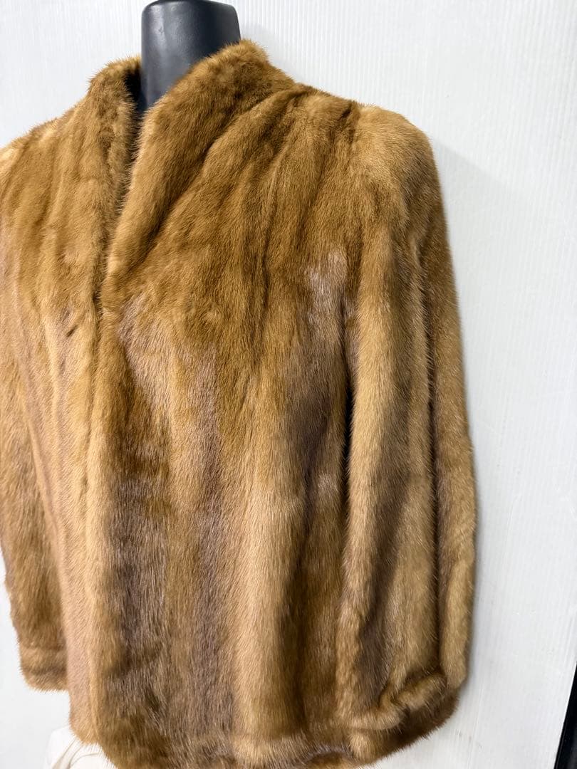 美品　SAGA MINKブラウン毛皮ジャケット