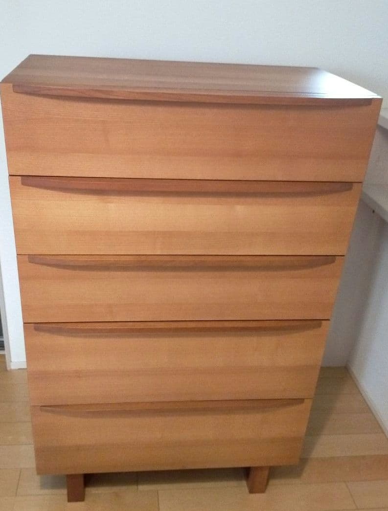 並文鳥●unico LUNE ウニコ　ルーン　5段チェスト【廃盤品】