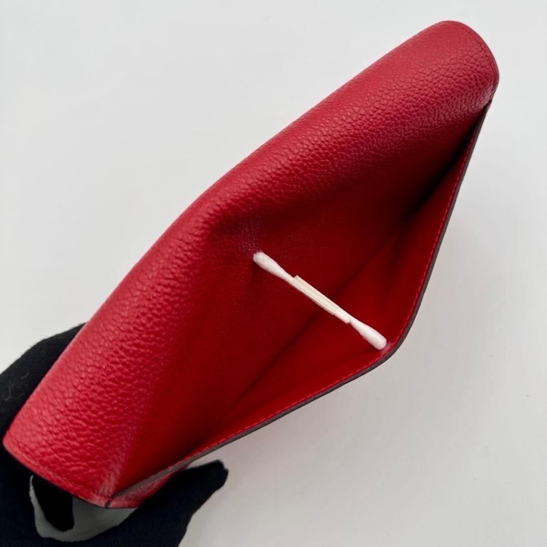 【美品】ルイヴィトン ポルトフォイユ・サラ モノグラム・アンプラント 長財布 赤