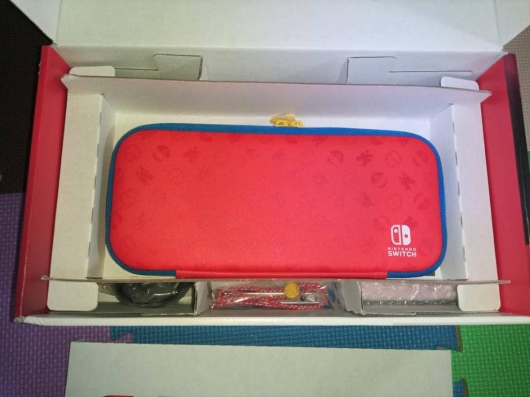 【美中古品】Nintendo Switch マリオレッド×ブルー セット