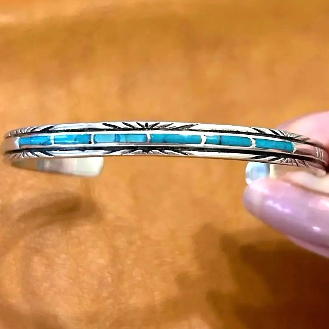 【定価18,000円】天然石シルバー ターコイズ バングル silver925