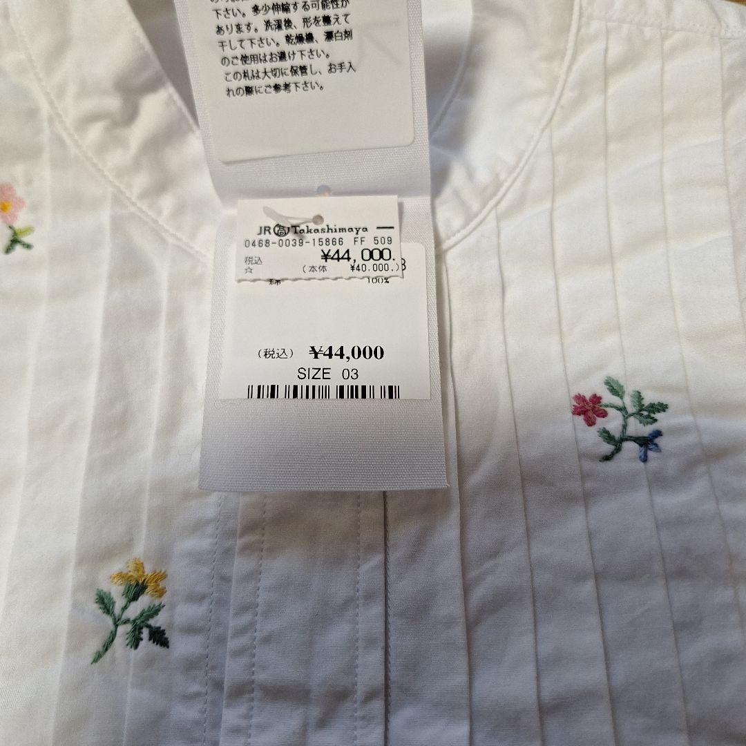 45R　ダンプ小花刺繍のプチローファーシャツ サイズ3