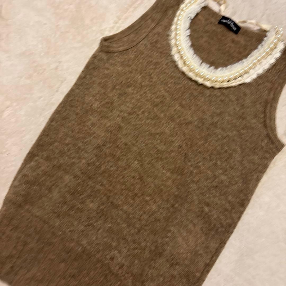 美品⭐️トリココムデギャルソン　ニットベスト パール　ブラウン　AD2006