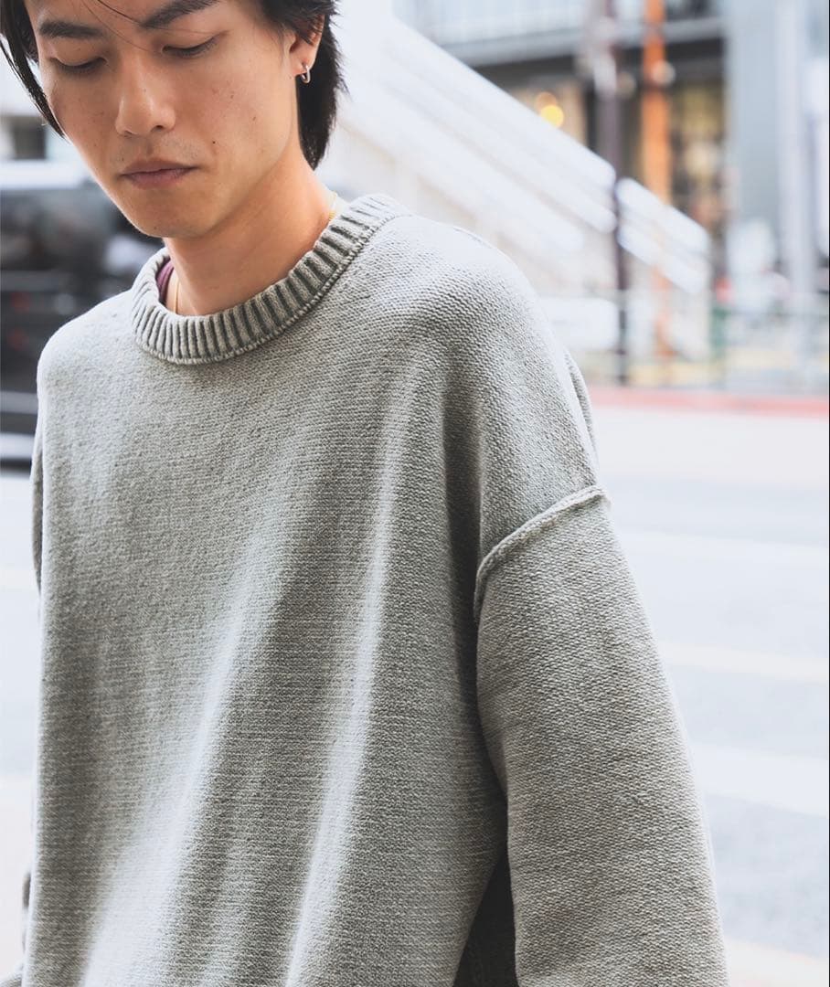 7ゲージ フェード クルーネック ニット