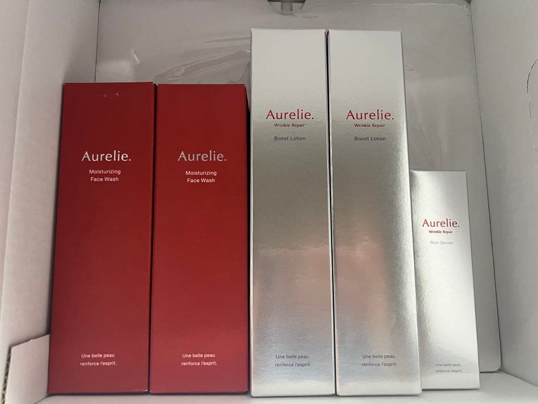 Aurelie スキンケアセット 3点(洗顔2本化粧水2本美容液1本